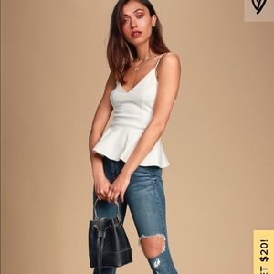 NWT Lulus Brook Peplum Top